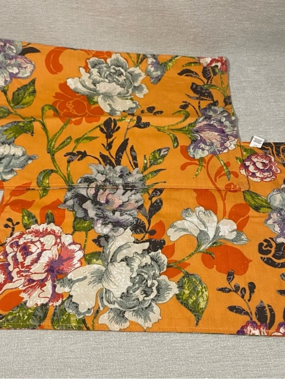 World Market Floral Placemats - 2 Piece Orange, Purple, Pink, Blue two sided